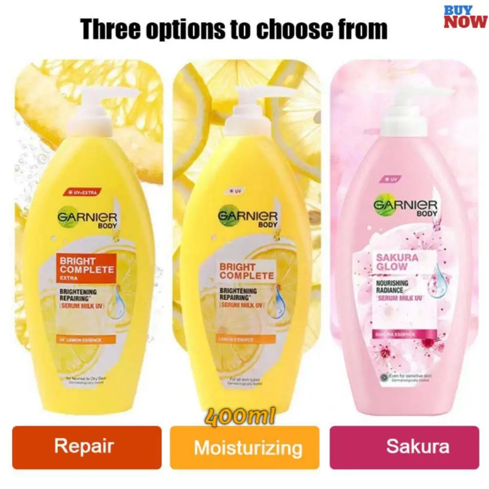 For GARNIER Lemon Vitamin C Body Lotion Cream 400ml Brightening Repairing Refreshing Skin Care